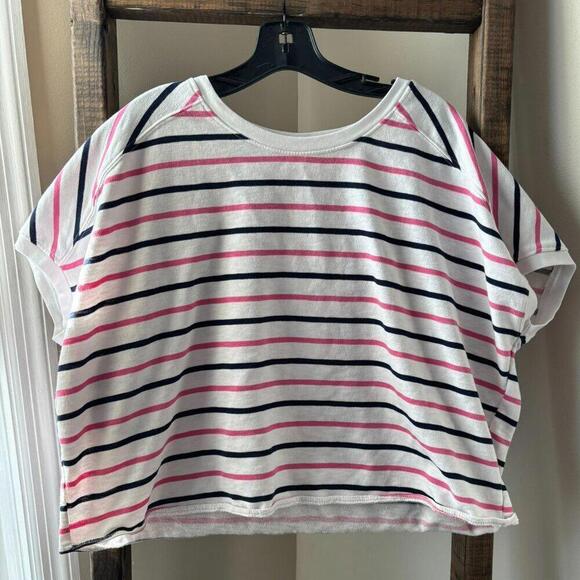 Old Navy Striped Crop Shirt - Picture 1 of 5